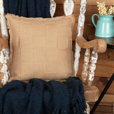 Jute Burlap Natural Basket Weave Pillow 18x18 VHC Brands - The Fox Decor